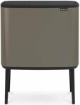 Brabantia Bo Touch Odpadkový kôš na triedený odpad 11 + 23 L platinová / 54 x 68 x 31.5 cm (316142)