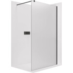 CERANO - Sprchová zástena Walk-in Onyx Round Ľ/P - 8 mm - guľatá vzpera - čierna matná, mliečne sklo - 70x200 CER-8050BD289