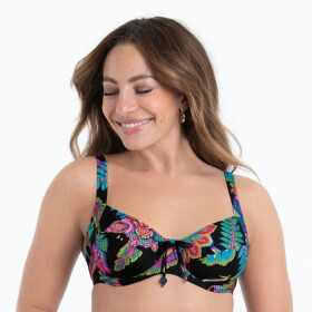 Vrchný diel plaviek Sibel 8731-1 black and pink - Anita Rosa Faia 009 multi colour 46E