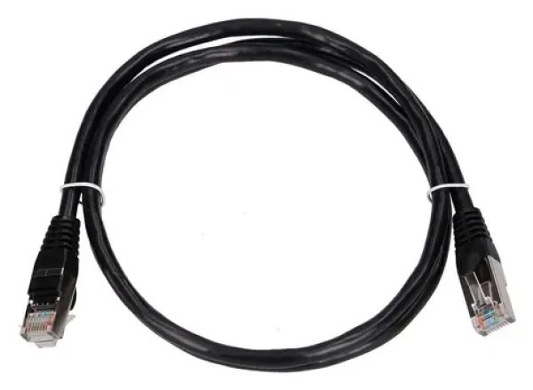 Extralink CAT5e FTP čierna / Patch kábel / RJ45-RJ45 / 1 m / PVC