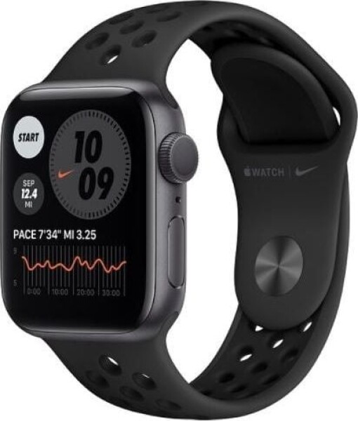Apple Watch 6 Nike GPS 44mm sivý hliníkový čierny športový čierny (MG173WB/A)