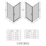CERANO - Sprchovací kút Porte Ľ/P - 8 mm - čierna matná, transparentné sklo - 100x90x195 - otočný CER-413591