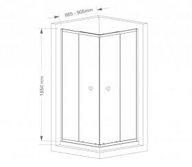 AQUALINE - AGGA štvorcová sprchová zástena 900x900, číre sklo HLF909Y