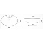 KERRA - Umývadlo na dosku KR-139 MARBLE BL/G (čiernozlaté) 5907548118424