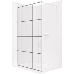 CERANO - Sprchová zástena Walk-in Onyx Round Ľ/P - 8 mm - guľatá vzpera - biela matná, industriálne sklo - 140x200 CER-8050BD241