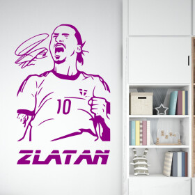 Veselá Stena Samolepka Futbalista Zlatan Ibrahimovič Farba: fialová, Veľkosť: 40 x 27 cm