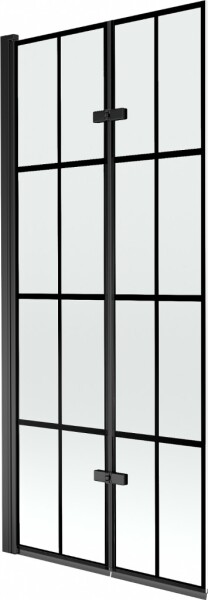 MEXEN - Castor vaňová zástena 2-krídlo 80 x 150, čierna vzor, čierna 892-080-002-70-77