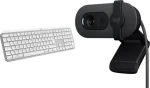 Logitech MX Keys S pre Mac + Brio 100 / Set bezdrôtovej klávesnice a webkamery / Pre macOS / Bluetooth / USB-C