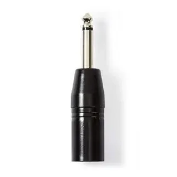Nedis XLR adaptér čierna / XLR 3pinová zástrčka / jack 6.35 mm / poniklovaný (COTP15942BK)