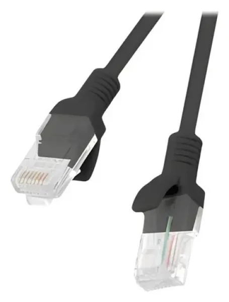Lanberg CAT5e čierna / Patch kábel / UTP / 0,25 m / RJ45-RJ45 / CCA / Fluke Passed (PCU5-10CC-0025-BK)