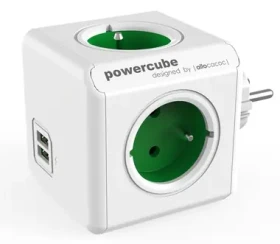PowerCube Original USB zelená / 4 zásuvky / 2x USB Port (8718444085973)