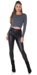 Sexy KouCla round neck fineknitted crop- jumper Einheitsgroesse