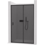 CERANO - Sprchové posuvné dvere Varone LINE Ľ/P - 6 mm - čierna matná, grafitové sklo - 90x195 CER-478102