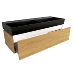 Kúpeľňová skrinka s umývadlom SAT Feel 120x30x46 cm medový dub mat SATFEEL120DMU3 SATFEEL120DMU3