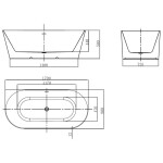 MEXEN/S - Oval Slim voľne stojaca vaňa nástenná 170 x 80, biela, sifón a prepad ružové zlato 52661708000-60