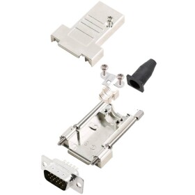 Encitech DTSL09-T-JSRG+HDP15-K 6355-0041-01 sada D-SUB kolíkové lišty 180 ° Pólov: 15 spájkovaný 1 sada; 6355-0041-01