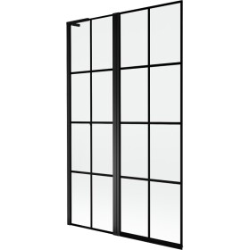 MEXEN/S - Mist L vaňová zástena 2-krídlová ľavá 110 x 150, čierna kratka, čierna 8A9L-110-011-70-77-L