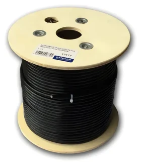 DATACOM S/FTP drát CAT7 černý / Síťový kabel / PE / Fca / venkovní / 100 m (12171)