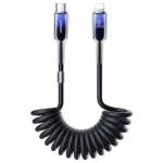 Joyroom S-A43 Crystal-Clear Series Nabíjací špirálový kábel USB-C (M) - Lightning (M) 30W 1.5m čierna (6956116728182)