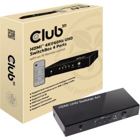 Club3D CSv-1370 4 porty Prepínač HDMI 4096 x 2160 Pixel