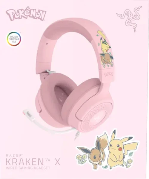 Razer Kraken V4 X Pokémon Pikachu Eevee Ed. / Herné slúchadlá / mikrofón / 7.1 / RGB / USB-A / USB-C (RZ04-05180800-RUEA)