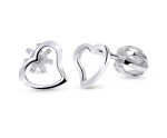 Cutie Jewellery Srdiečkové náušničky z bieleho zlata C2760-30-X-2