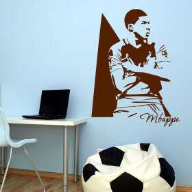 Veselá Stena Samolepka Kylian Mbappé Farba: hnědá, Veľkosť: 80 x 60 cm