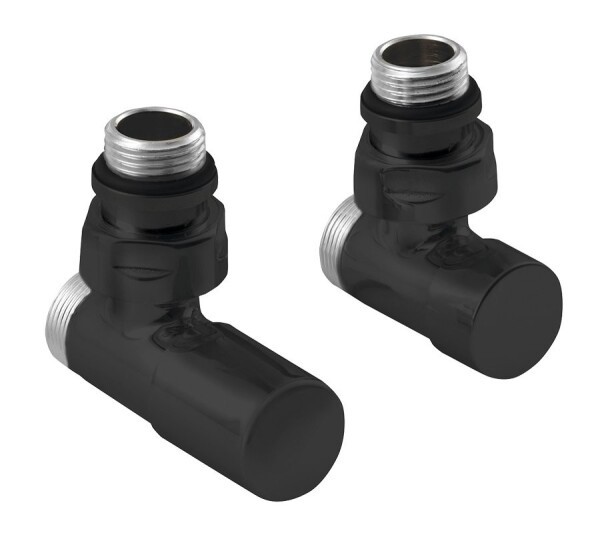 SAPHO - COMPACT BLACK pripojovacia sada ventilov ručná rohová, čierna matná CP5115BS