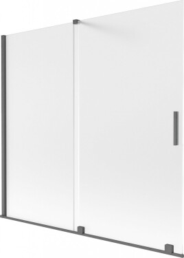 MEXEN/S - Velar dvojkrídlová posuvná vaňová zástena 170 x 150, dekor, grafit kartáčovaná 896-170-000-31-66
