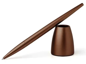Lexon Scribalu LS64BZ bronzová / Guľôčkové pero / hliníkové telo / stojan (LS64BZ)