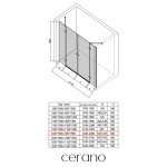 CERANO - Sprchové 2-pantové dvere Marino L/P - 6 mm - chróm, transparentné sklo - 208(119+89)x190 CER-8050BD7550