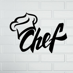Veselá Stena Samolepka Chef Farba: černá, Veľkosť: 60 x 42 cm