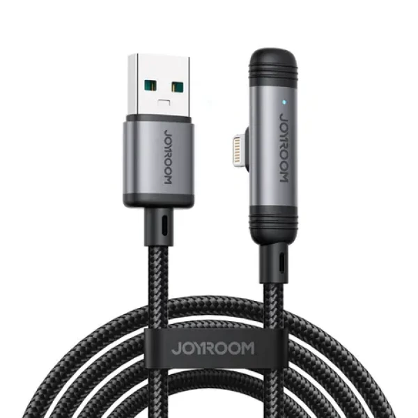 Joyroom S-A56 EnjoyX Series 90° Nabíjací kábel USB-A (M) - Lightning (M) 3A 1.2m čierna (6956116764685)