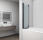 POLYSAN - ROTA BLACK vaňová zástena skladacia 900, číre sklo FB900