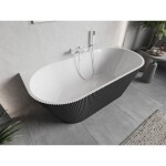 MEXEN/S - Oris voľne stojaca vaňa nástenná reliéf 170 x 80, biela/sivá, sifón a prepad biela 52871708062-20