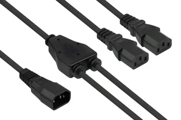 Kabelmeister Y-kábel C14 - 2x C13 čierna / Napájací kábel / 2 m (SK1436-S020)