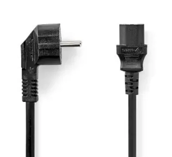 Nedis napájací kábel Typ F - IEC-320-C13 3M čierna / Napájací kábel / 230 V / 10 A / Uhlový (CEGL10015BK30)