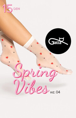 Ponožky Gatta Spring Vibes wz.04 15 den bílo-červená Univerzální