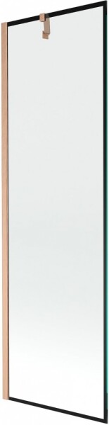 MEXEN/S - Next vaňová zástena FIX 60 x 150, čierna vzor, meď kartáčovaná 895-060-000-00-70-65