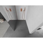 MEXEN/S - Kioto L Sprchová zástena WALK-IN 110 x 200, zrkadlové, ružové zlato 800-110-103-60-50