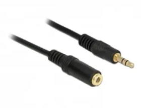 DeLock predlžovací kábel Audio Stereo Jack 3.5 mm samec - samica / 3pin / 2 m / čierny (83766)