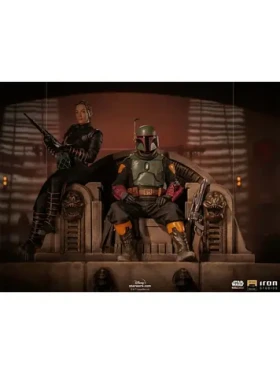 Iron Studios Boba Fett a Fennec Shand on Throne Deluxe - The Mandalorian - Art Scale 1/10