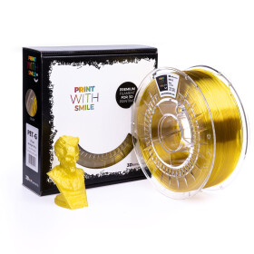PET-G filament Yellow Glass TR 1,75 mm Print With Smile 1 kg