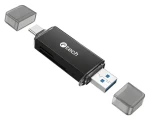 C-tech UCR-02-AL čierna / Čítačka pamäťových kariet / USB 3.0 / SD, micro SD / USB-A + USB-C (UCR-02-AL)