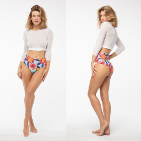 Dámske kvetinové jednoduché maxi nohavičky Farebné kvety - Julimex S