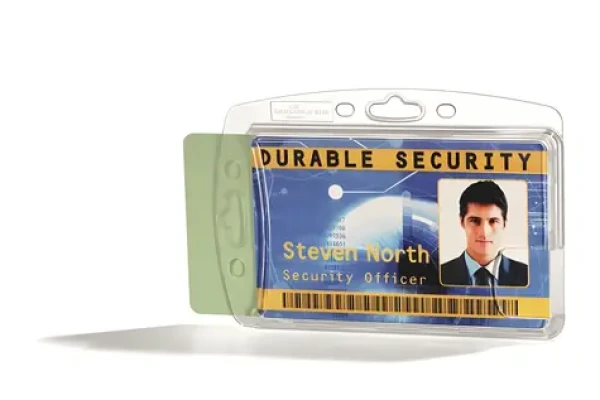 Durable ENCLOSED Držiak na bezpečnostné karty transparentné / Držiak na karty / Uzavreté prevedenie / Na 2 karty (892419)