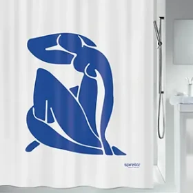 SPIRELLA sprchový záves THALIA biely / motív žena / 180 x 200 cm / polyester
