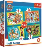 Trefl - Puzzle - Tlapková Patrola: Šťastný tím 4v1