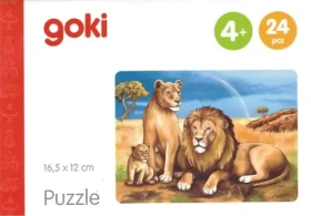 GOKI Drevené puzzle Africké zvieratá: Levy