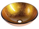 SAPHO - AGO sklenené umývadlo na dosku priemer 42cm, zlato oranžová 2501-19